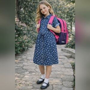 Basic Edition Button Up Denim Jean Dress, Wait Ties, sz XXL (18-20)